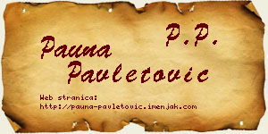 Pauna Pavletović vizit kartica